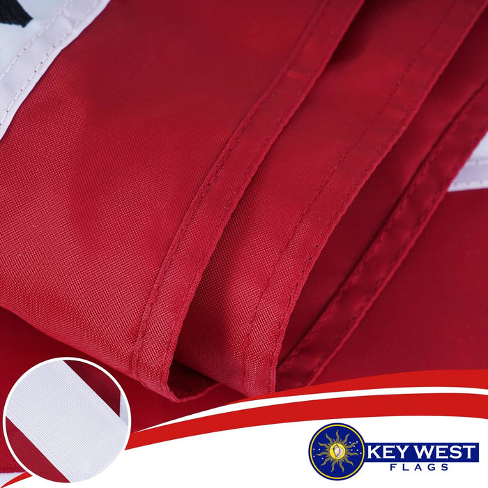 Premium 1st Navy Jack "Don't Tread on Me" Gadsden Flag Embroidered 3x5 ft. 100% 300D Nylon Double-Sided with Rattlesnake and Red and White Stripes