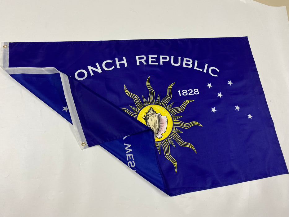 Conch Republic Flag and 8 Stripe Key West Rainbow LGBTQ Gay Lesbian Silk Screen Printed Flag Package